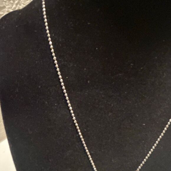 Ferragamo Silver Tone Double Gancini Charm Necklace 16" Ball Chain Luxury Logo - Picture 3 of 9